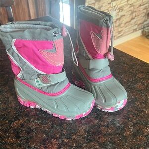 Kids Pink and Gray Winter Boots
